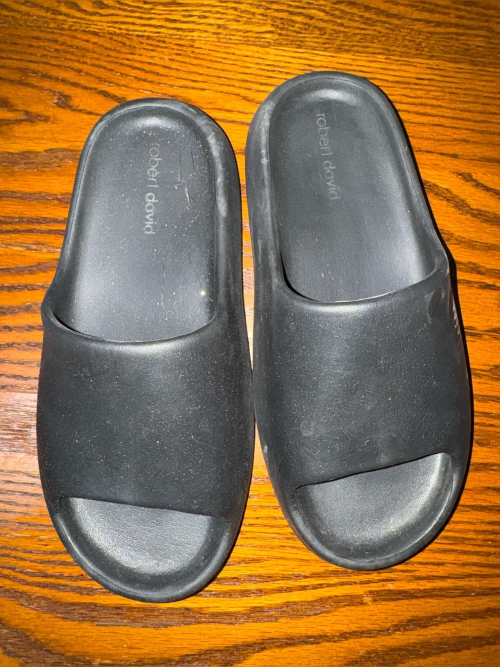 Robert David Men’s Size 10 Black Platform Slide Sandals
